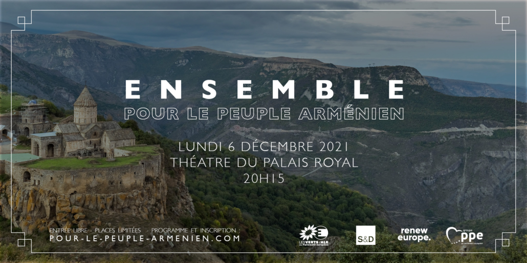 Visuel Ensemble pour le peuple arménien - Théâtre du Palais royal - 6 décembre - Paris