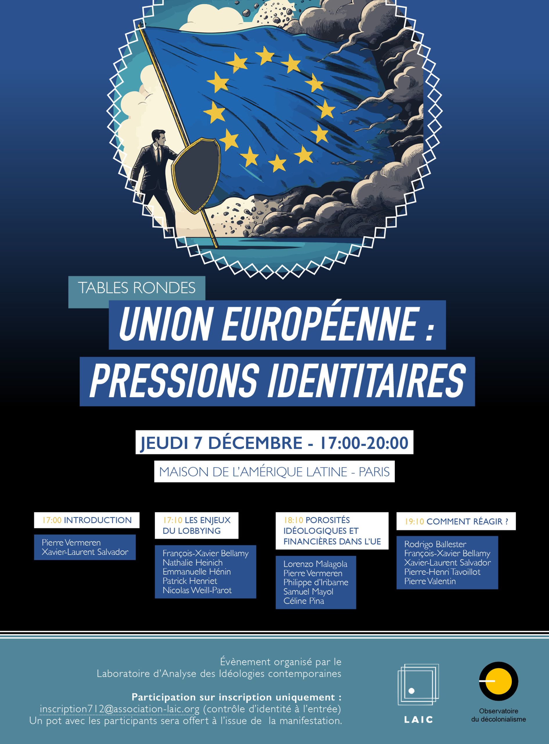 Union européenne : pressions identitaires | Tables-rondes avec Pierre Vermeren, Xavier-Laurent Salvador et de nombreux spécialistes, le 7 décembre à La Maison de l'Amérique Latine